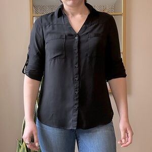 Express Black Button Down Portofino Shirt